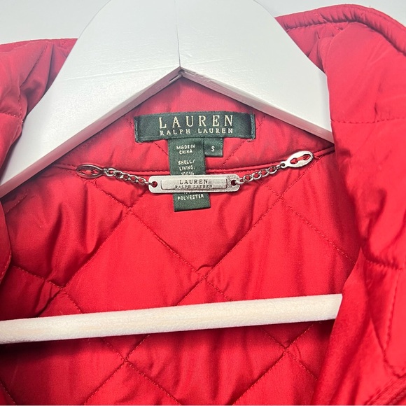 Lauren Ralph Lauren Vibrant Red Quilted Vest Sz Small - Picture 4 of 9